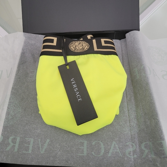 VERSACE MEN'S GRECA BORDER SWIM BRIEFS IT 4 NEW WITH TAGS - Picture 4 of 8